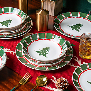 12pc Stoneware Holiday Dinnerware Set $42