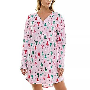 Long-Sleeve V-Neck Sleepshirt $11
