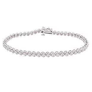 Diamond Tennis Bracelet in 14K Gold $99