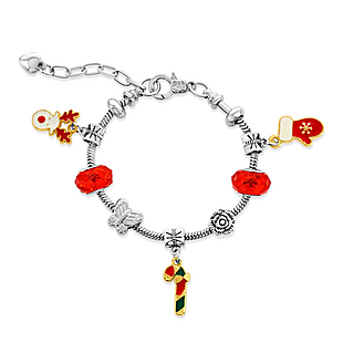Christmas Crystal Charm Bracelet $13