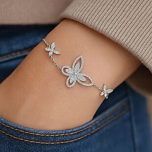 Crystal Butterfly Bracelet $16