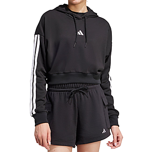 Adidas 3-Stripes Crop Hoodie $19