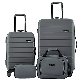 Travelers Club 4pc Hard Luggage Set $94