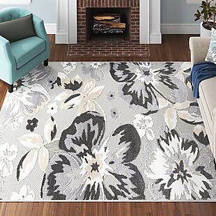 5' x 7' Floral Indoor & Outdoor Rug $32