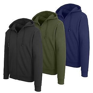 3pk Fleece-Lined Zip-Up Hoodies $32