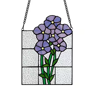 Flowers Stained Glass Window Panel $35
