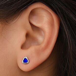 Sterling Silver & Sapphire Studs $14