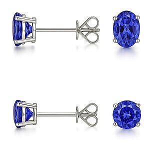 2pk Tanzanite Sterling Silver Studs $19