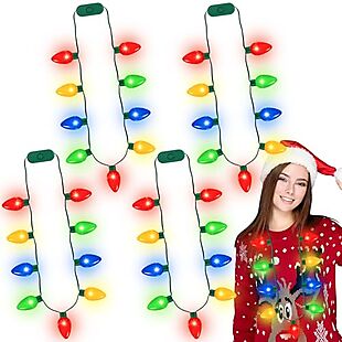 4-Pack of Christmas Light Necklaces $10