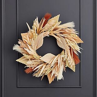 24" Pampas and Palm Wreath $12