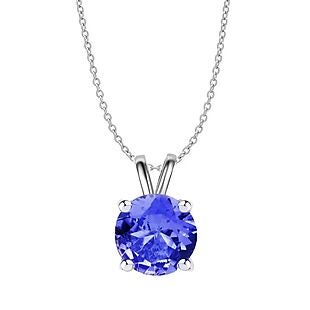 925 Silver Created Tanzanite Necklace $17