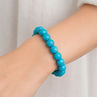 Created Turquoise Stretch Bracelet $10