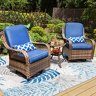 3pc Rattan Swivel Rocking Chair Set $299