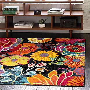 4' Square Floral Area Rug $40 Delivered