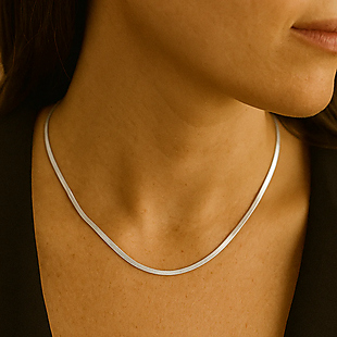 Sterling Silver Herringbone Necklace $24