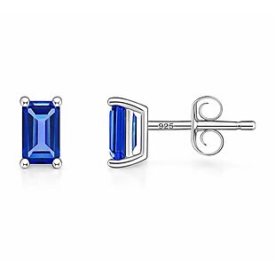 Created Tanzanite 925 Silver Studs $15
