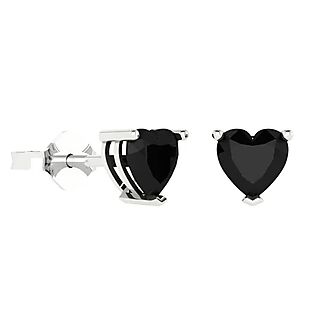 Sterling Silver Black Heart Earrings $15