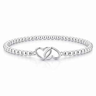 Beaded Intertwined Heart Bracelet $14
