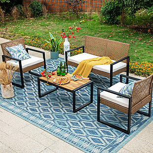 4pc Rattan Patio Conversation Set $199