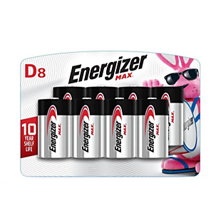 8pk Energizer Max D Batteries $5