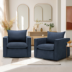 Set of 2 Wide Swivel Armchairs $475