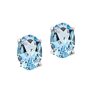 Blue Topaz Sterling Silver Studs $12