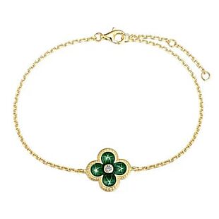Green CZ Clover Bracelet $14
