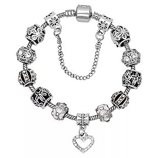 Crystal Heart Charm Bracelet $16