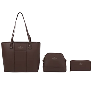 London Fog 3pc Vegan Leather Tote Set $30
