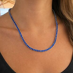 Tanzanite CZ Tennis Necklace $20
