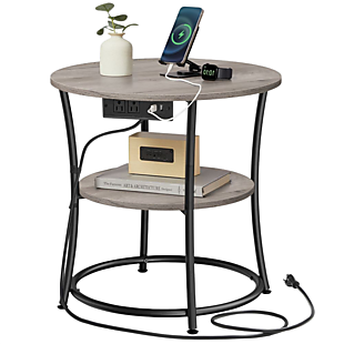 2-Tier Side Table with Power Outlets $47