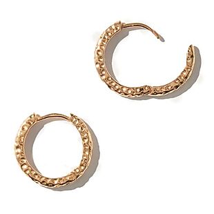Hammered Gold Vermeil Hoop Earrings $30