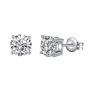Moissanite Studs in Sterling Silver $20