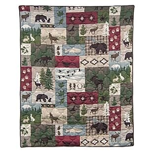 Montana Forest Quilted Throw Blanket $25