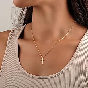 14K Gold-Plated Cross Necklace $8