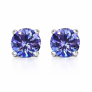 Tanzanite CZ Studs in Sterling Silver $11
