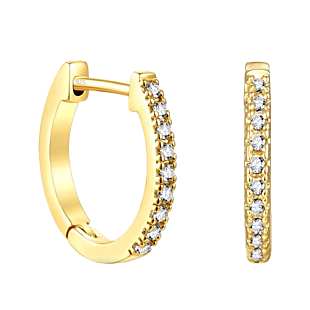 Gold-Plated 925 Silver Crystal Hoops $11