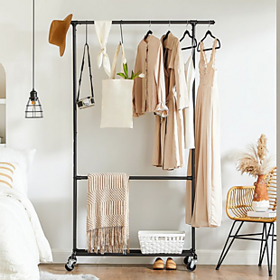 Double Rod Metal Clothing Rack $50