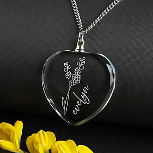 Personalized Crystal Heart Necklace $19