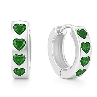Created Emerald Heart Hoop Earrings $13