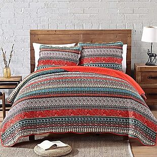 Boho Floral 100% Cotton Quilt Set $55