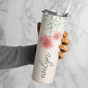 Birth Flower Personalized Tumbler $18