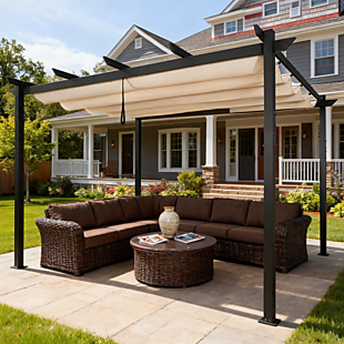 13' Pergola with Retractable Canopy $248