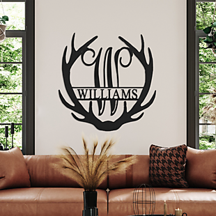 Custom Antler Monogram Sign $30