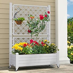 5' Garden Bed with Trellis & Wheels $95