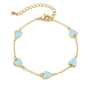 14K Gold-Plated Heart Bracelet $10