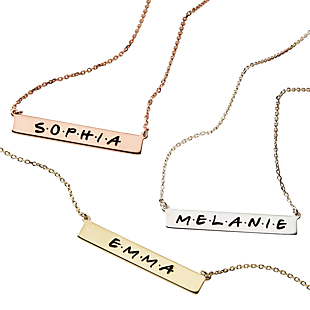 Sterling Silver Name Bar Necklace $25