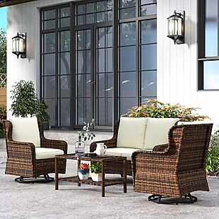 4pc Patio Set with Swivel Chairs $423
