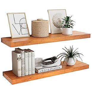 Set of 2 Solid Pine Floating Shelves $40