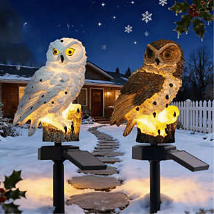 2 Solar Powered Owl Lights $23
